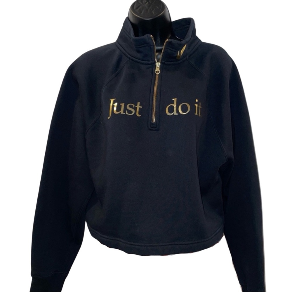 Nike black and gold quarter zip sweatshirt - size M